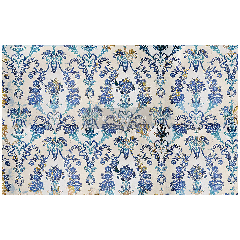 Cobalt Flourish Decoupage Decor Tissue Paper - ReDesign with Prima