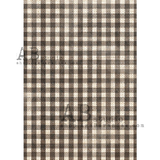 Black & Tan Plaid (#0587) Rice Paper- AB Studios