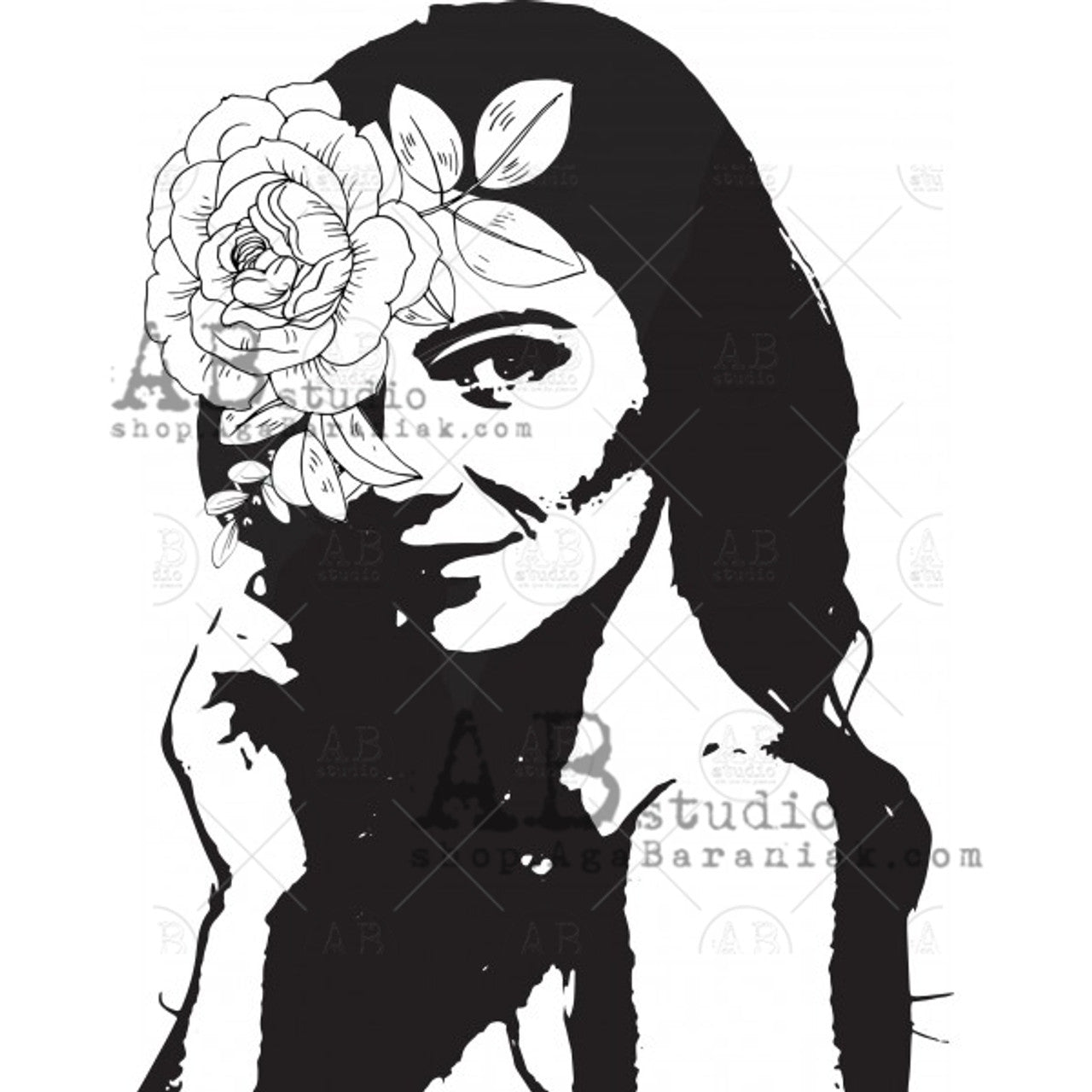 B&W Face (#0694) Rice Paper- AB Studios