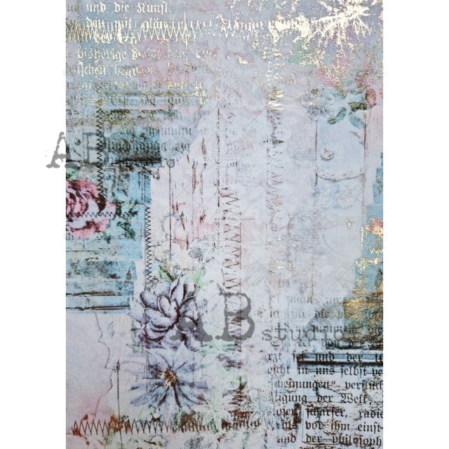 Gilded Floral Collage (#1077) Rice Paper - AB Studios
