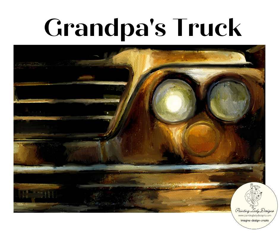 Grandpa's Truck Decoupage Paper - Painting Lady Designs