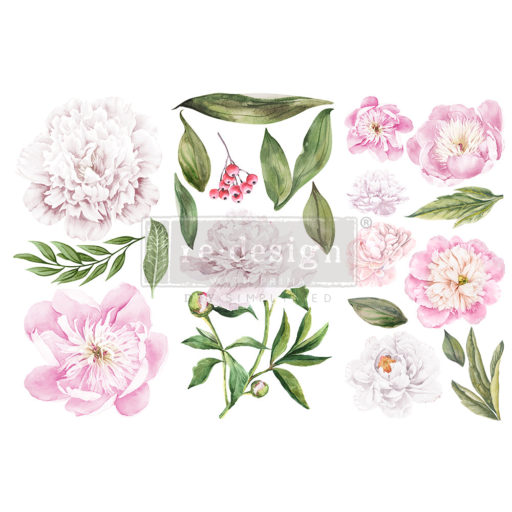 Morning Peonies, 6"x12" - ReDesign Small Decor Transfer