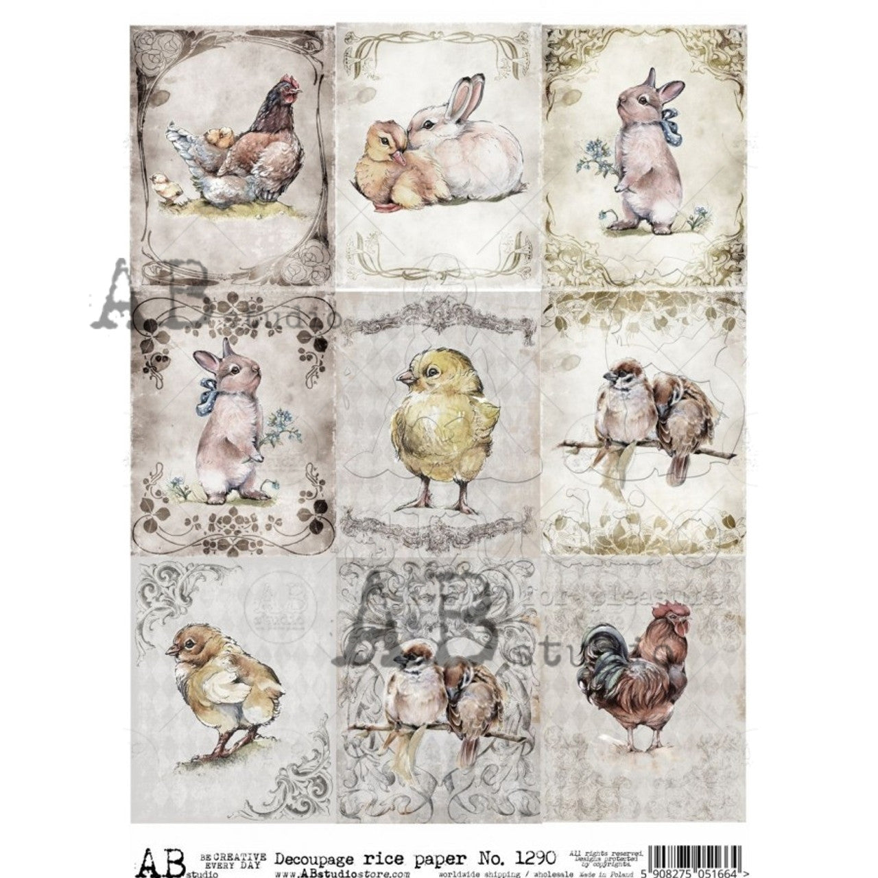 Easter Mini Portraits Rice Paper (1290)- Decoupage Queen