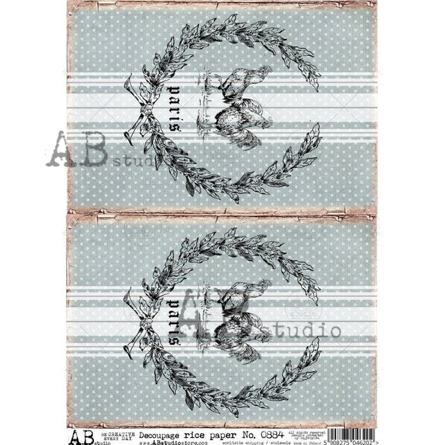 Farmhouse Chickens Grain Sack (#0884) Rice Paper- AB Studios