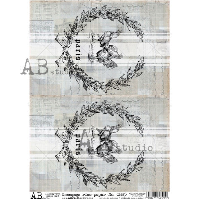 Farmhouse Animals Grain Sack (#0885) Rice Paper- AB Studios