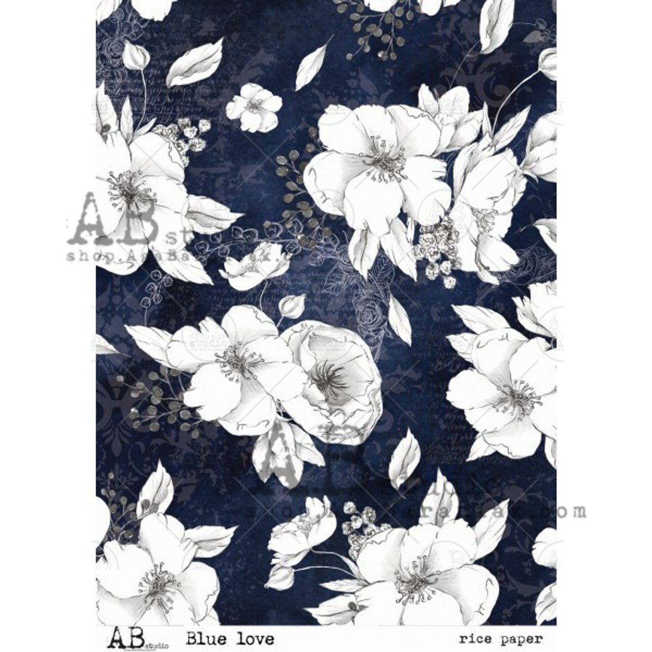 Blue Love Rice Paper (0042) - AB Studios