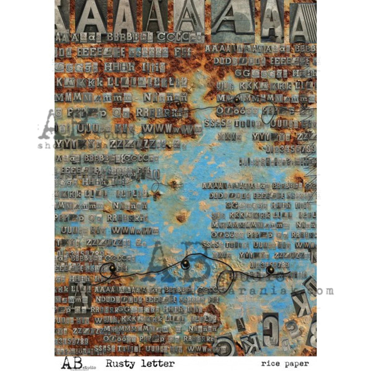 Rusty Letter (#0034) Rice Paper - AB Studios