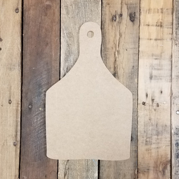 Cattle Tag, Wooden Shape, Paintable MDF Craft