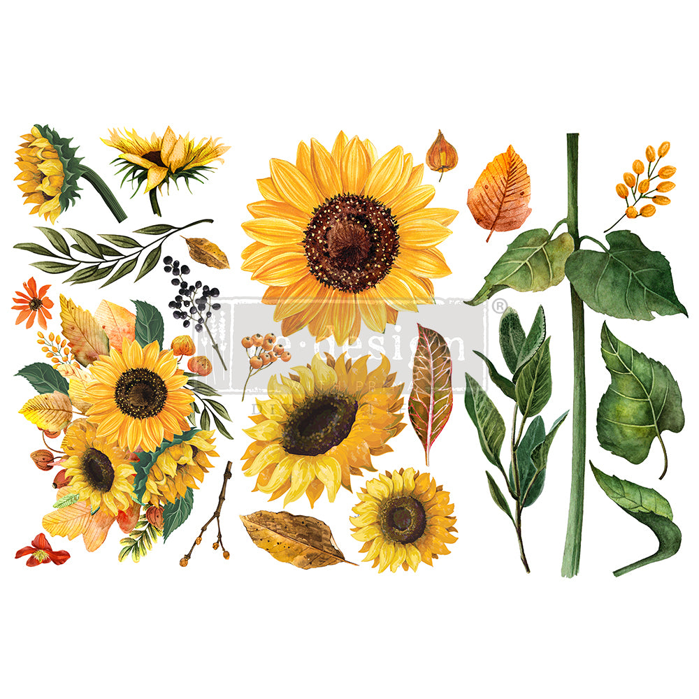 Sunflower Afternoon Small Decor Transfer - ReDesign with Prima