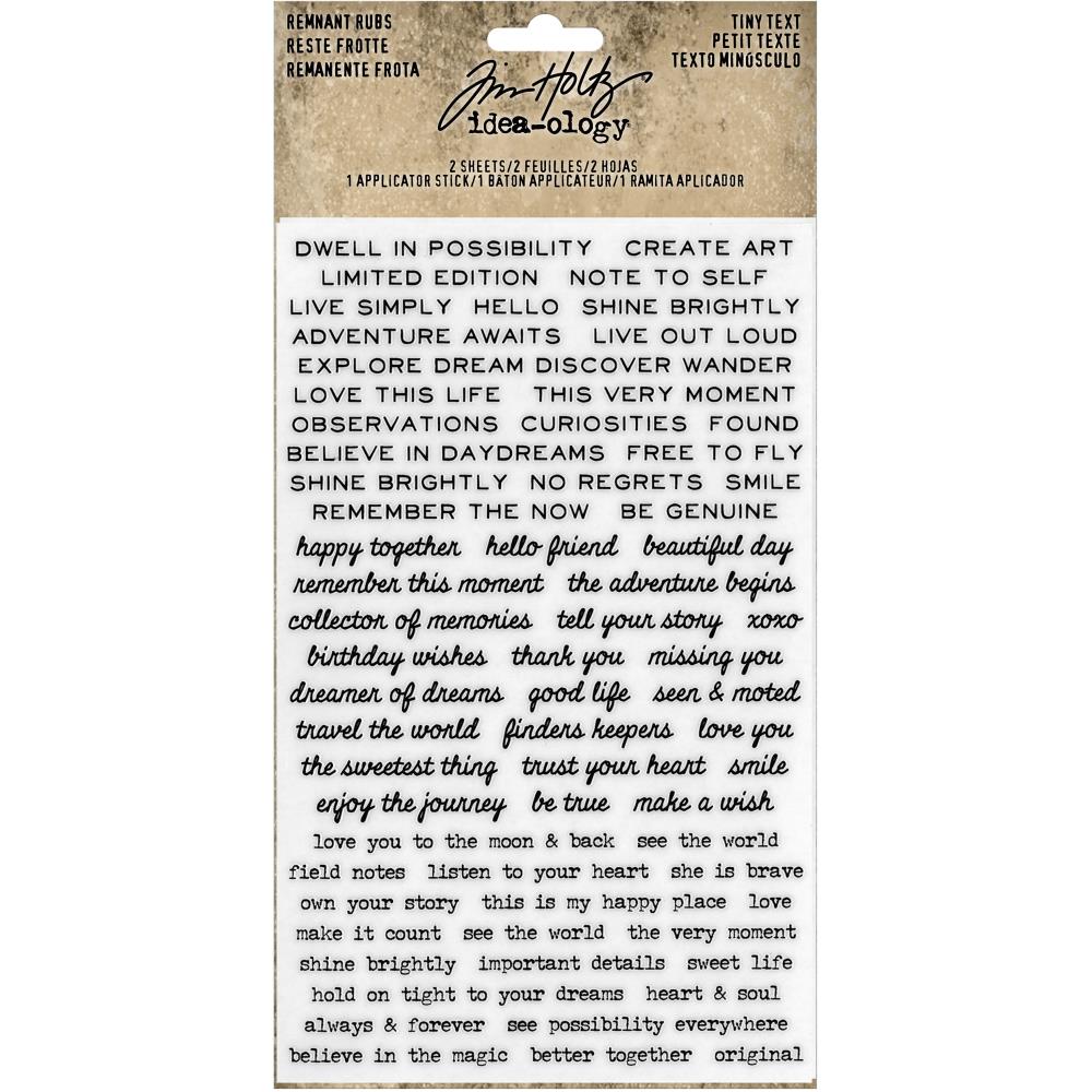 Tiny Text Remnant Rub Ons by Tim Holtz - NTS
