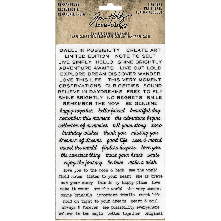 Tiny Text Remnant Rub Ons by Tim Holtz - NTS