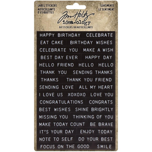 Sentiments Label Stickers by Tim Holtz - NTS