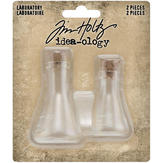 Laboratory Small Corked Glass Flasks by Tim Holtz - NTS