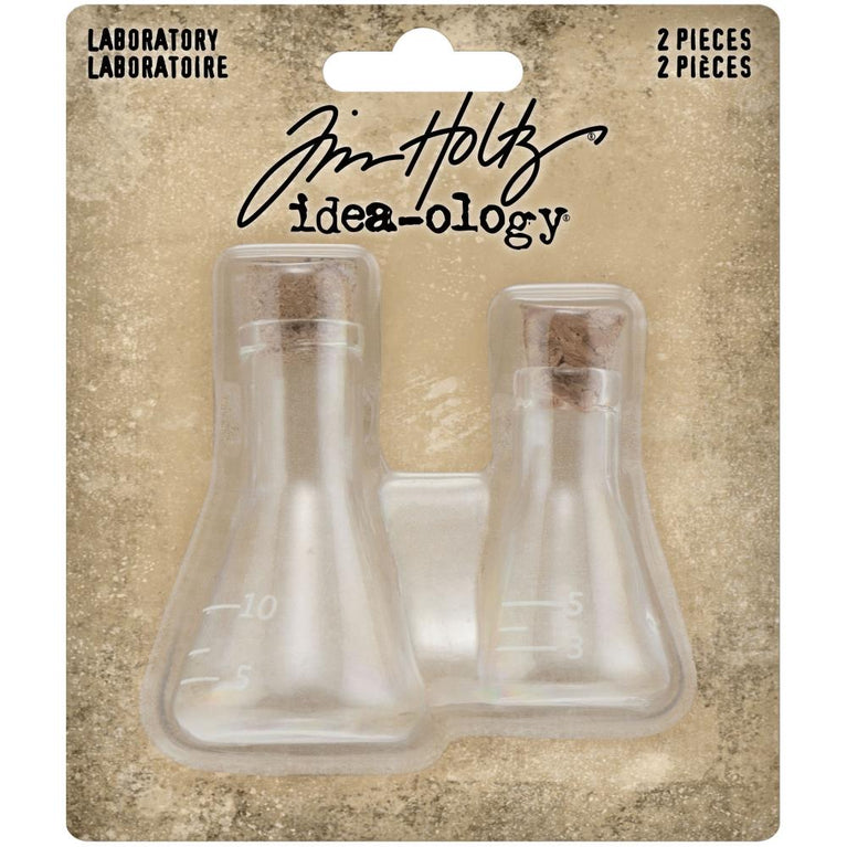 Laboratory Small Corked Glass Flasks by Tim Holtz - NTS
