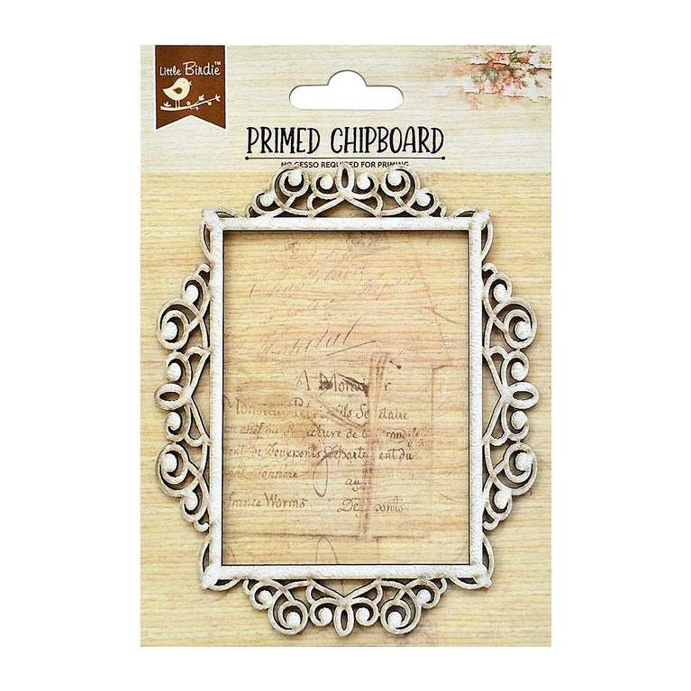 Little Birdie Primed Chipboard - Antique Rectangle Frame  - NTS