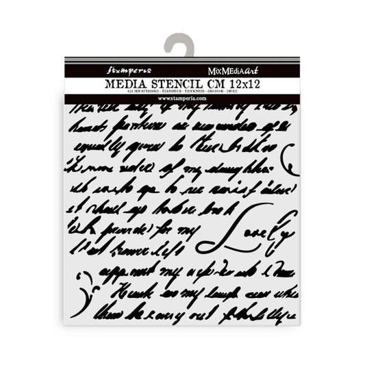 Stamperia Masquerade Handwriting Stencil - NTS