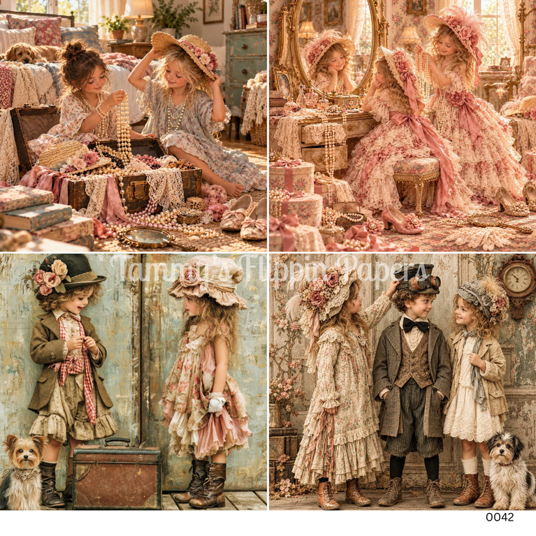 TFP Quad 0042 - Little Pretenders Decoupage Paper