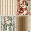 TFP Quad 0046 - Snowmen & Stripes Decoupage Paper