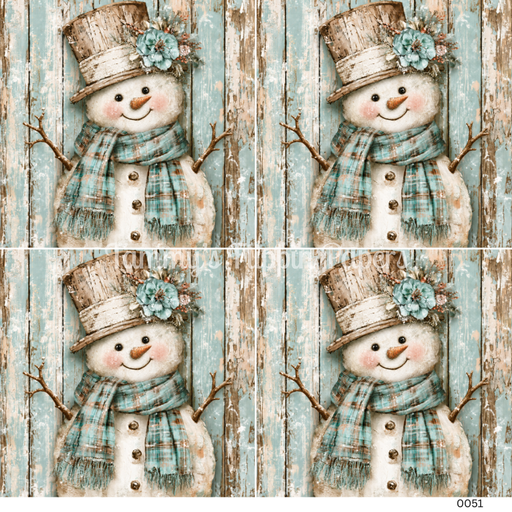 TFP Quad 0051 -  Blue Frost Decoupage Paper