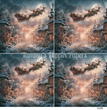 TFP Quad 0055 - Santa's Moonlit Flight Barn Decoupage Paper
