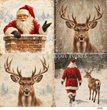 TFP Quad 0061 - Winter Antlers & Santa Decoupage Paper