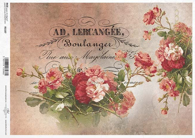 Lercangee Flowers (R1187) Rice Paper- Decoupage Queen