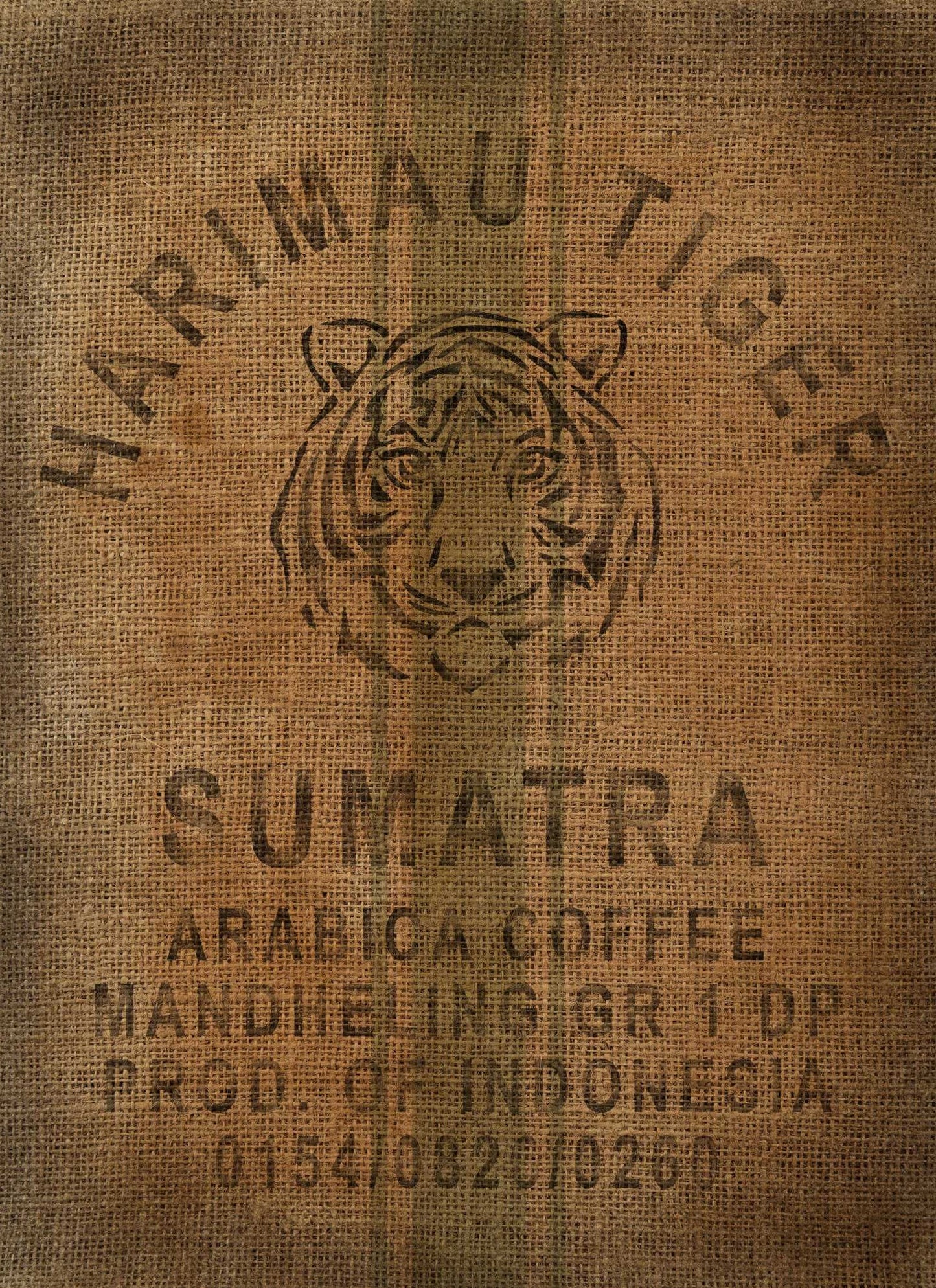 Tiger Coffee Sack - Roycycled Decoupage Paper