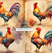 Roosters on Parchment Rice Paper (DC164) - Decoupage Central