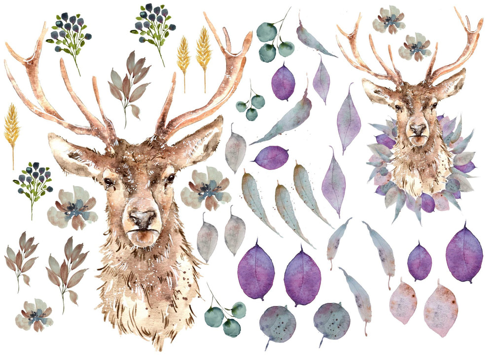 Winter Stag by Lexi Grenzer (RETIRING) - Roycycled Decoupage Paper