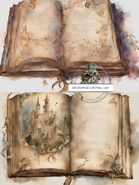 This Old Book Duo Rice Paper (DC182)- Decoupage Central