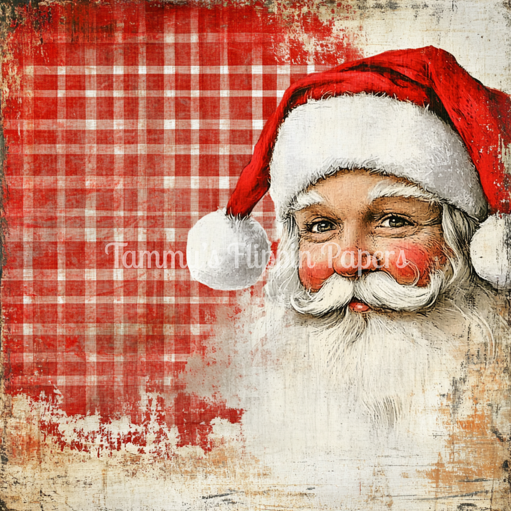 Santa Red Flannel Tissue Paper - Flippin Furniture