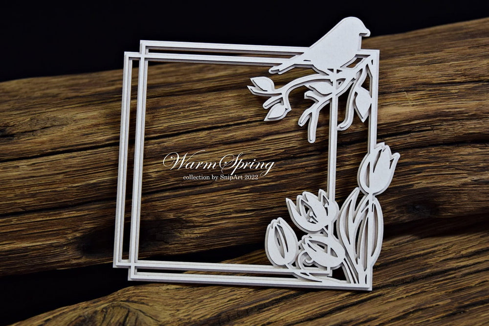 Snipart Chipboard Layered Spring Square Frame - Snipart
