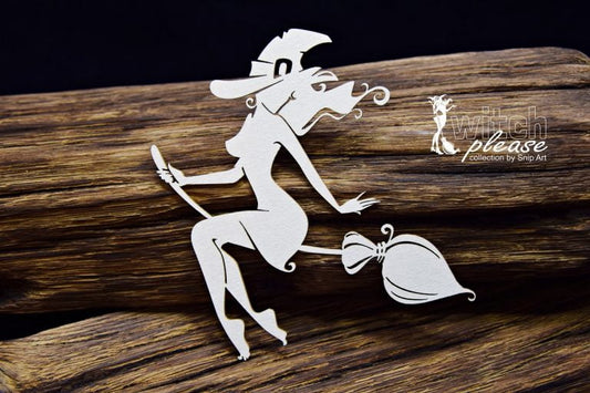Chipboard Witch on a Broomstick - Decoupage Queen