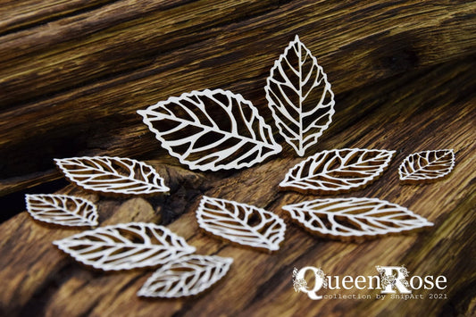 Chipboard Open Leaves Set - Decoupage Queen