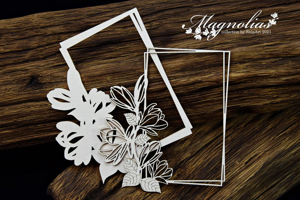 Chipboard Magnolia Layered Frame - Snipart