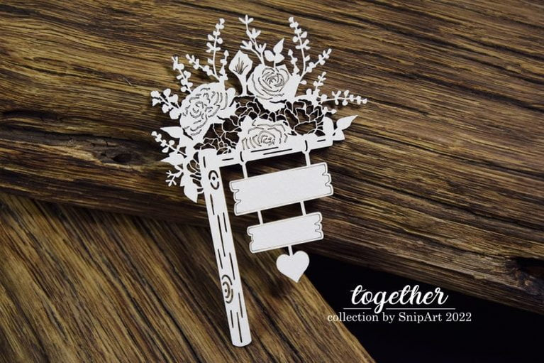 Chipboard Floral Signboard - Snipart