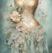 Dreamscape Ballgown Dress Rice Paper - Calambour