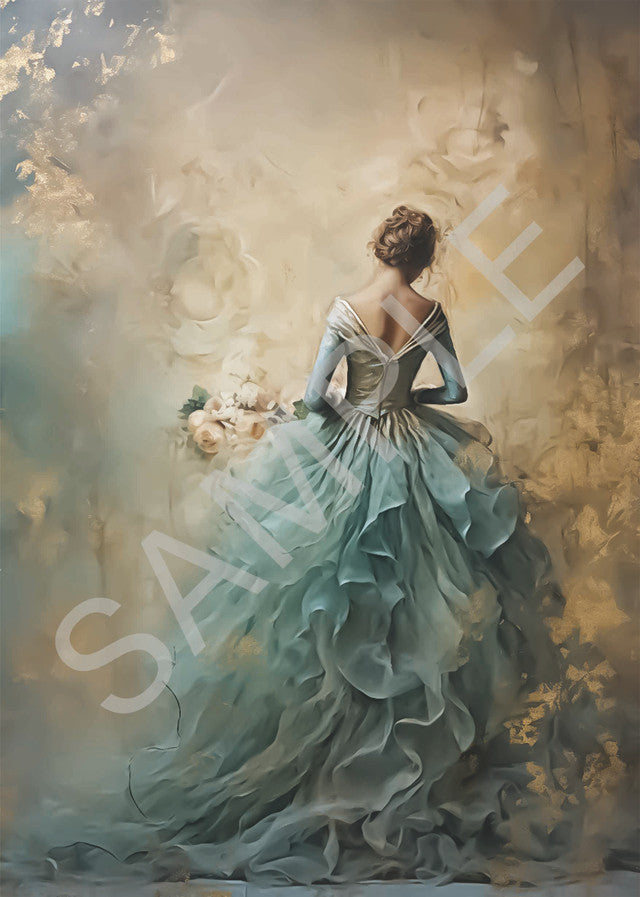 Dreamscape Girl in Blue Dress Rice Paper - Calambour