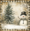 Snowman Black Checker Border Tissue Paper - Flippin Furniture