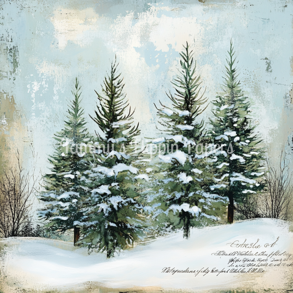 Snowy Pine Grove Tissue Paper - Flippin Furniture