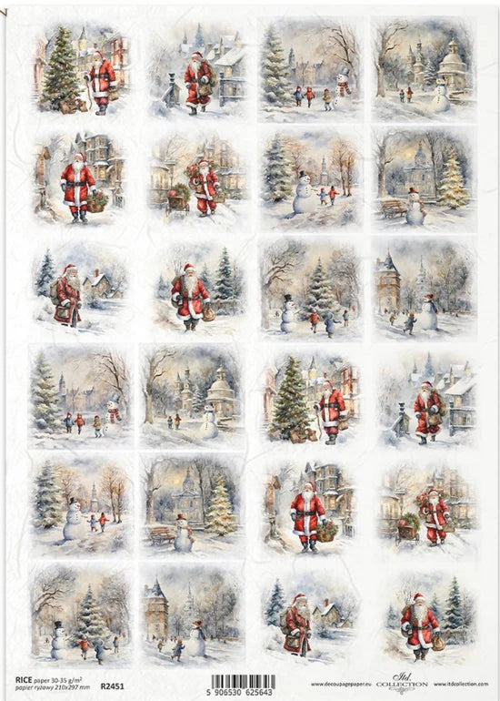 Santa & Snowmen Minis Multi (R2451) Rice Paper -  ITD Collection