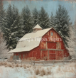 Wintertime Red Barn 2 Tissue Paper - Flippin Furniture
