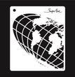 Up in the Air Globe Stencil - Snipart