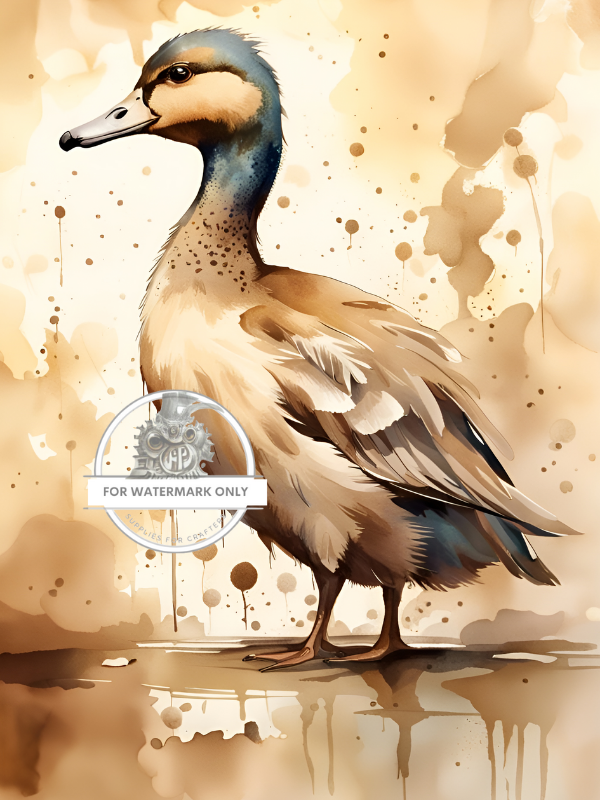 Sepia Art Duck Rice Paper (DC307) - Decoupage Central