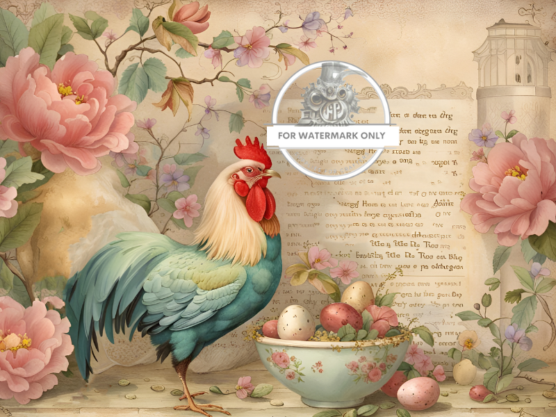 French Rooster Duck Rice Paper - Decoupage Central