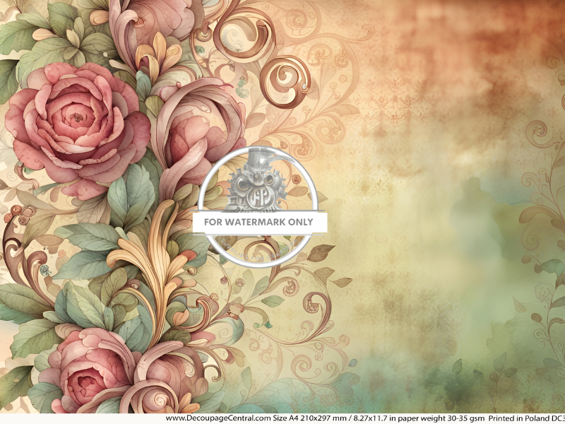 Wallpaper Roses Rice Paper - Decoupage Central