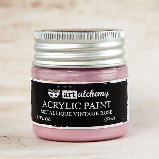 Vintage Rose Metallique Acrylic Paint - ReDesign with Prima/Prima Marketing