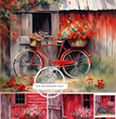 Red Bicycle Flowers Rice Paper (DC320)- Decoupage Central