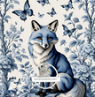 Blue Fox Rice Paper (DC334)- Decoupage Central