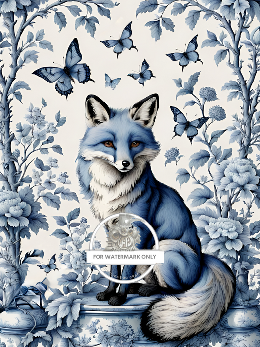 Blue Fox Rice Paper (DC334)- Decoupage Central